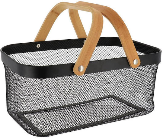 Bamboo Black Storage Basket 39x25x19.5cm