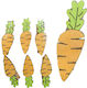 Wooden Clothespins Carrots 4.5 Cm Set 6 Pieces