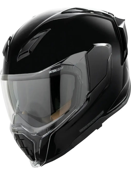 Icon Ultraflite Solid Black Gloss Κράνος Μηχανή...