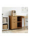 Office Cabinet Made of Solid Wood with Wheels & Drawers Brown 63.5x39x65.5cm