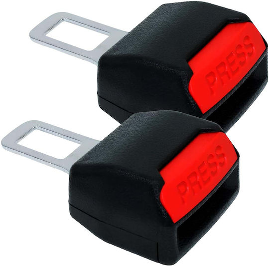 Avizar Set 2 Car Safety Belt Buckles Reliable Hold Black Red