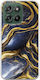 Cracked Marble Sapphire Gold Motorola Moto G57 Power 5G Flexible TPU Transparent Silicone