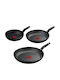 Tefal Σετ Τηγάνια από Αλουμίνιο με Αντικολλητική Επίστρωση 3τμχ