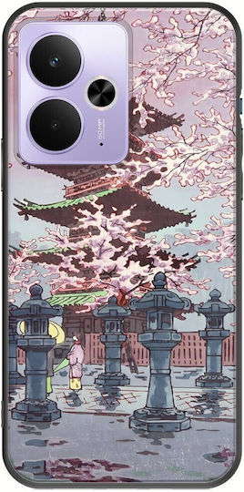 Ukiyo-e Cherry Blossom Realme 14t 5g Черен TPU Калъф Силикон