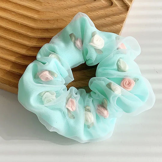 Double Thickness Cabbage Hair In Soft Fabric Roses In 3d Green
