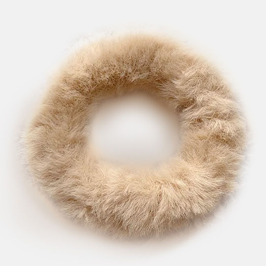 Klassische Kohlkopf Haargummis In Samt Beige