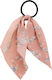 Elastic Haargummi Mit Blumenmuster Schleife In Romantischem Rosa Pfirsich