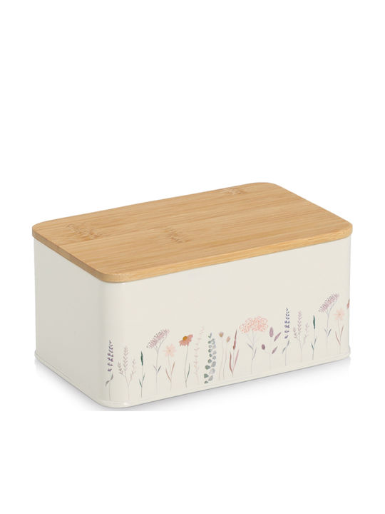 Zeller Cutie De Depozitare Din Lemn Cu Capac Alb 20x12x10cm