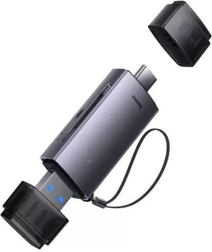 Baseus Cititor Carduri Compatibil Micro SD SD TF USB 3.0 USB Type-C Capacitate Citire Până la 128 GB Gri