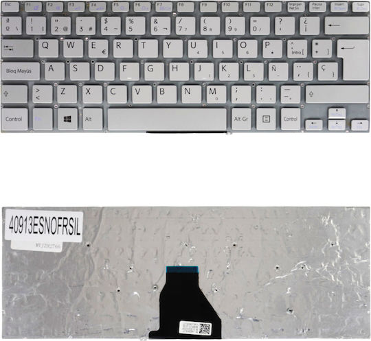 Испанска Клавиатура За Лаптоп Spanish Laptop Keyboard Sony Vaio Svf14a 149238071es Svf14a1m2e Svf14a1s9r 9z.nabbq.00s Es Без Рамка Сребриста Код 40913esnofrsil