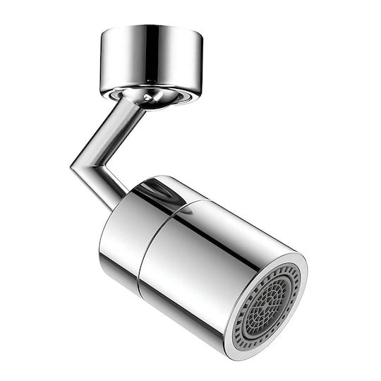 Avizar 720-Grad Doppelachse Drehbare Spritzfilter Wasserhahn Doppelstrahl Anti-Spritz Silber