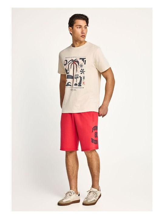 Funky Buddha Kurzarm T-Shirt in Creme