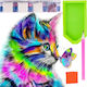 Mosaic Diamond Embroidery Zola Multicolor Cat Butterfly Design Accessories Included 15 X 20 Cm
