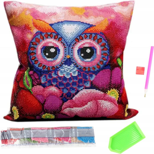 Husă De Pernă Mozaic Decorativ Pentru Pictură Cu Diamante Zola Design Abstract Bufniță Tavă Aplicator Diamante 30 X 30 Cm
