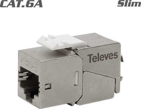 Televes 209929 Keystone Jack Rj45 Ftp Cat.6a Θηλυκό 180° Tool-free Grip Slim