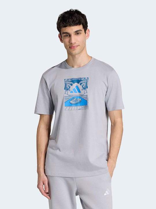 adidas Графична Тениска Сива