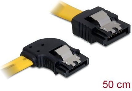Delock Sata 3 Gb S Cable Straight To Left Angled 50 Cm Yellow 82493