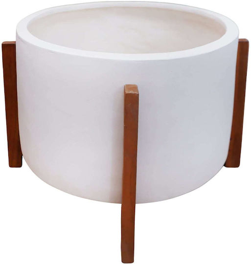 Freebox Flower Pot White Teak Freebox Flower Pot White Teak