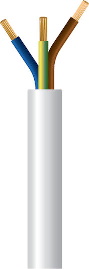 Захранващ Кабел Гъвкав Бял Wairel H05vv-f 3x2.5mm² 100m