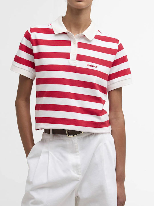 Barbour Polo Poppy Red Stripe