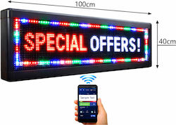 Wifi Semn LED Cu O Singură Față Impermeabil 100x40cm RGB Wifi Semn LED Cu O Singură Față Impermeabil 100x40cm RGB