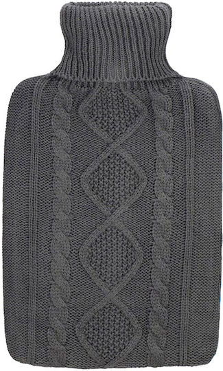 Hot Water Bottle in Gray with Cover for the Wrist 34x19cm 2000ml