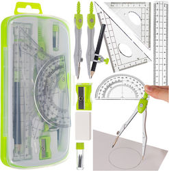 Set Geometric De 10 Bucăți Zola Riglă 2 Echeruri Rapportor Compas Mine Creion Radieră Ascuțitoare Cutie De Depozitare Set Geometric De 10 Bucăți Zola Riglă 2 Echeruri Rapportor Compas Mine Creion Radieră Ascuțitoare Cutie De Depozitare