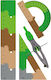 Set De 4 Piese Instrumente Geometrice Zola Riglă 20 Cm Set Echer Transportor Compas Design Minecraft