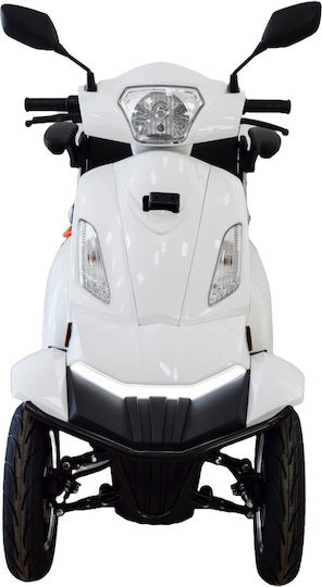 Electric Four-Wheel Motorcycle 1000W Power Max Speed 25km/h 60km Autonomy White Colour