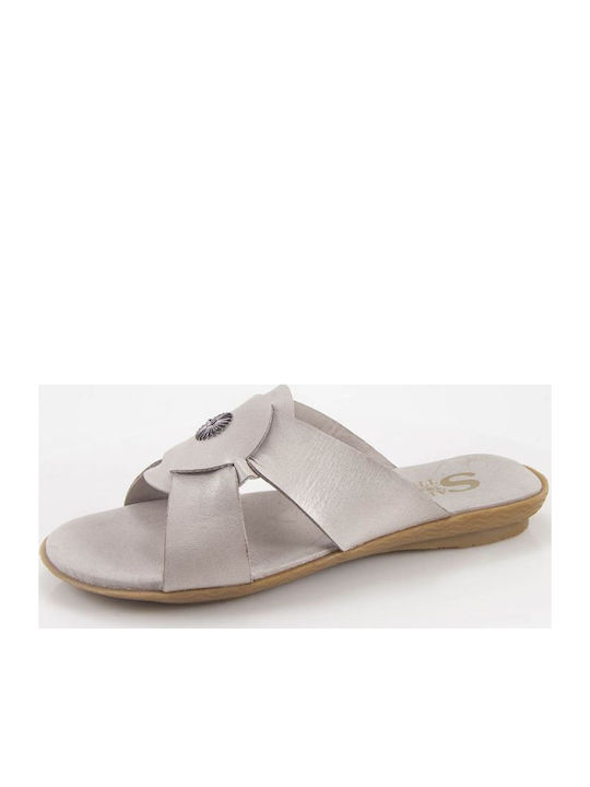 Safe Step Sandale Casual Damă Din Piele Argintii