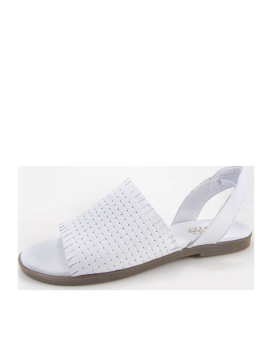 Sandale Casual Damă Din Piele Albe