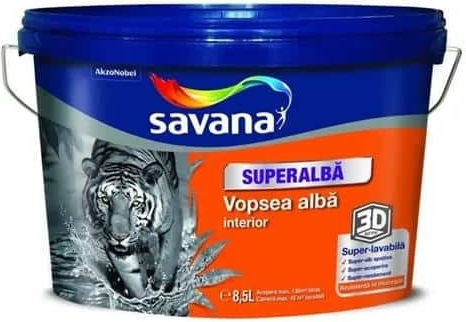 Vopsea Lavabilă Interioară Alb Super 8.5l Savana Alb Ext10006