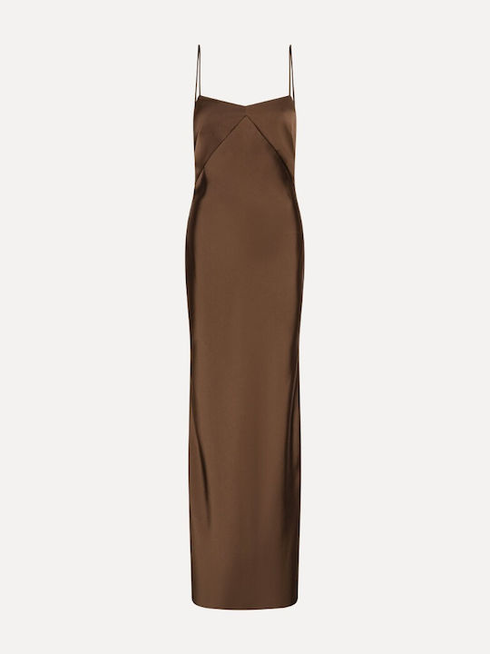 Rotate Rochie Satin De Seară Maro