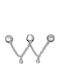 Crocs Jibbitz Charm Dreifach SMT Edelstein Kette Weiß