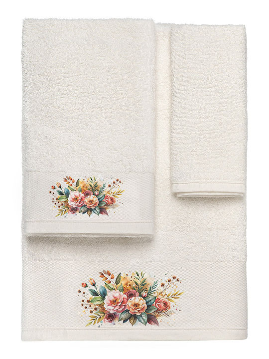 Beauty Home Set of Bath Towels 3 pcs 3551 Ecru Weight 500gr/m²