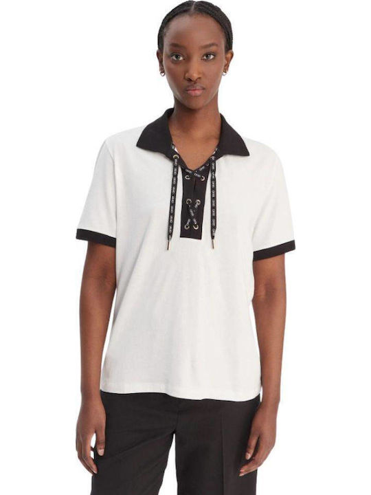 Women's Polo Blouse Short Sleeve Coconut Milk