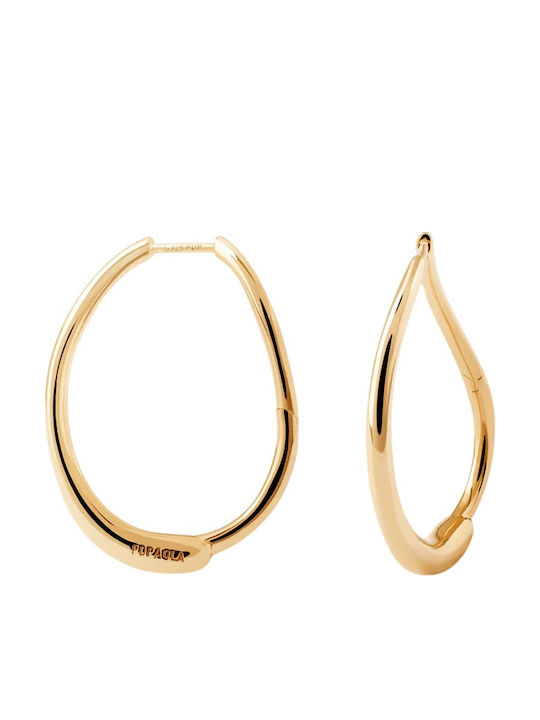 Earrings Hoops Silver Gold Plated with Stones