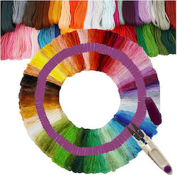 Set 150 Colored Threads Pliers Zola Embroidery Braiding Handmade Projects 8 M Thread Length Polyester Multicolored