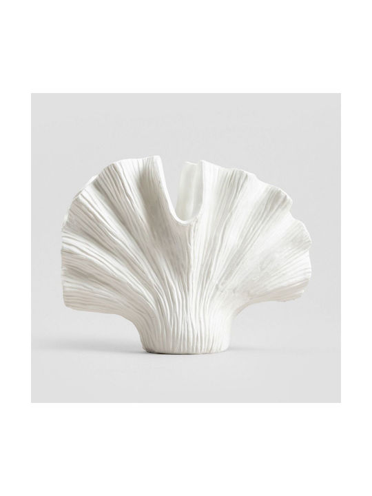 Homla Decorative Ceramic Vase Modern Hamptons White 16x11xH20cm