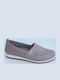 Leder Damen Mokassins in Silber Farbe