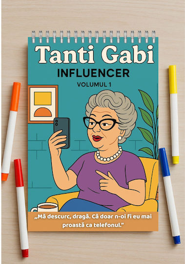 Adult Coloring Book Aunt Gabi Volume 1 Influencer In Romanian 20 Pages A4 160 Gsm Cardstock