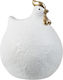 Ceramic Easter Chicken White Gold 14.5x13.5x17.5 cm