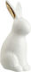 Ceramic White Gold Rabbit 9x7x18cm