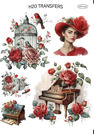 Хартия Easy Transfer Червена Chic Lnt-147 25x35см