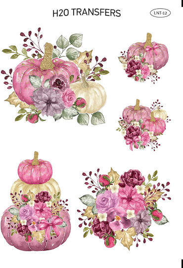 Decoupage Easy Transfer Kürbisse In Rosa Lnt-12 25x35cm