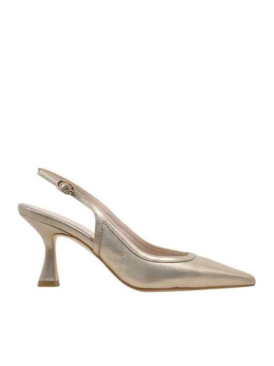 Fardoulis Leather Heels Beige