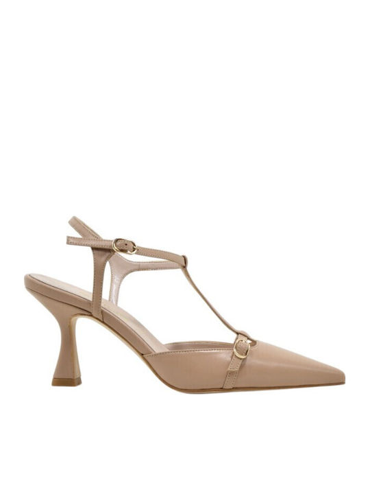 Fardoulis Leather Heels Beige