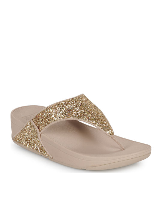 Fitflop Lulu Σαγιονάρες με Πλατφόρμα σε Χρυσό Χ...