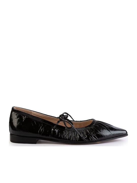 19V69 Leather Women's Ballerina Shoes In Black ...