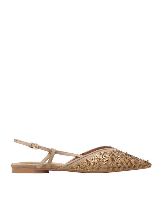 Women's Ballerina Shoes in Tabac Brown Colour